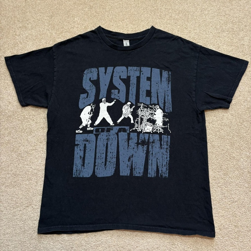 System Of A Down Band Shirt‎ Mens Large Black Graphic Tee Rock Nu Metal SOAD